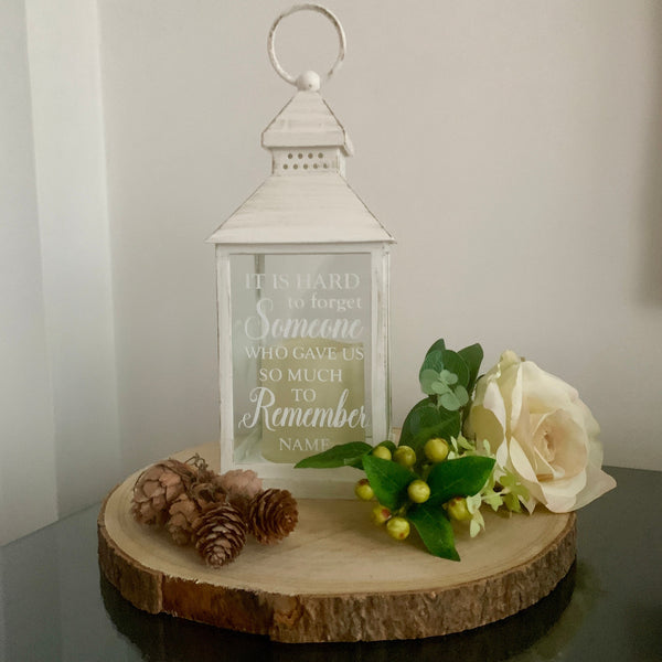 Keepsake Memorial Gift. It is hard to forget Someone who gave us so much to Remember. Memorial Lantern, Mourning/Grieving Gift, Memorial