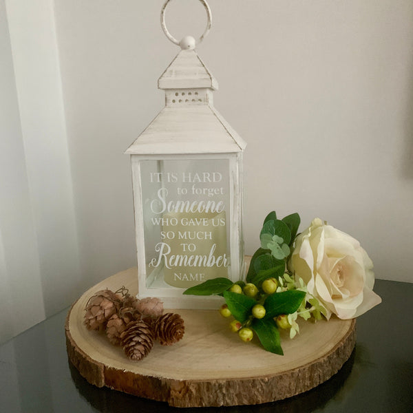 Keepsake Memorial Gift. It is hard to forget Someone who gave us so much to Remember. Memorial Lantern, Mourning/Grieving Gift, Memorial