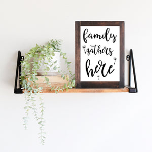 Digital download, Family quote, Family gathers Here, Home decor, print download and cutting file