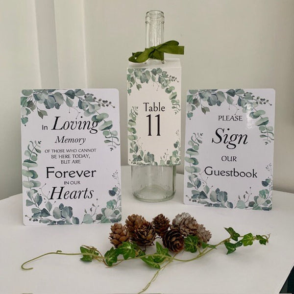 Wedding signs, In Loving memory, Guest book sign, Table numbers,  centrepieces, Wedding venue decor, Memory Wedding signs, Wedding Memory.