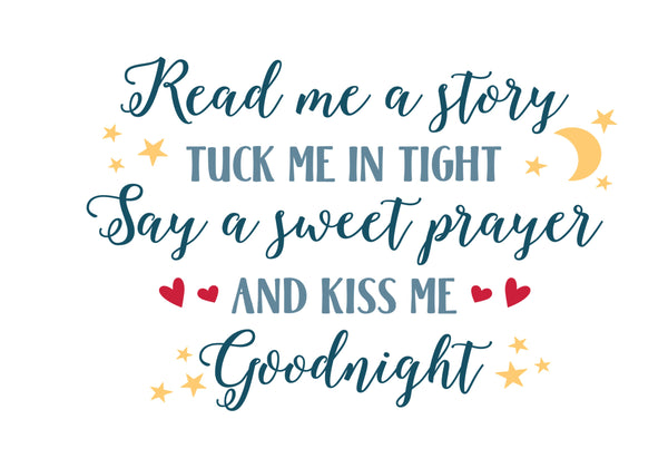 Read me a Story, Tuck me in a night, Digital download, Nursery Decor, A4 print, JPEG, Instant Download,