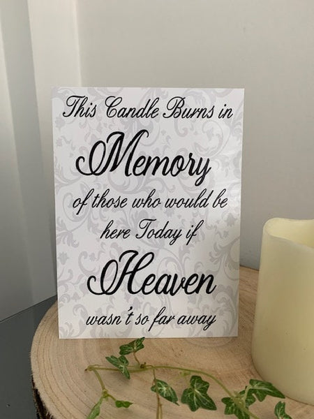 Wedding Sign, This candle burns in loving memory, Wedding Venue Decoration. Wedding Print,  Art Print for Wedding. Wedding decoration.