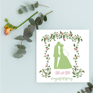 Wedding Card, Mr and Mrs Card, Congratulations card, Wedding Congratulations, Greeting Card, Wedding, Bride and Groom Card, Wedding Present