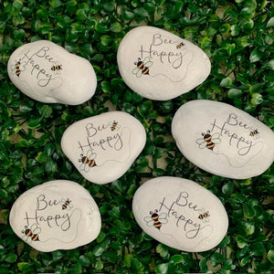 Pocket Rocks, Bee Happy, Inspirational Stone, Bee Pebble, Keepsake Gift, Pebble Gift, Birthday Gift, Pocket Hugs. Bee Happy Pebble Gift.