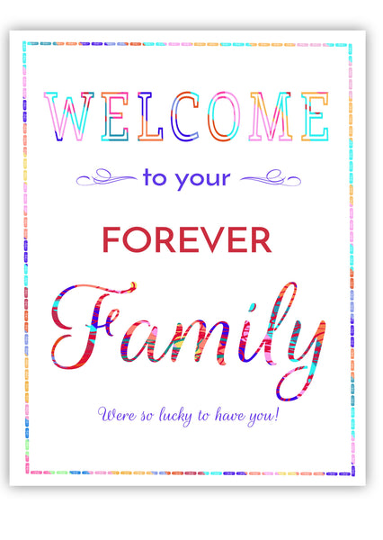 Printable Greeting Card, DIY Card, Digital Greeting Card, Welcome to your Forever Family. Adoption Card, Greeting Card Template 5” x 7” card