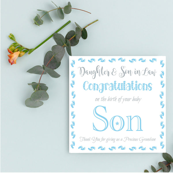 Daughter and Son in law, Congratulations, New Born Baby Card, Boy or Girl New Baby, Son and Daughter in law, Congratulations, New Born Baby.