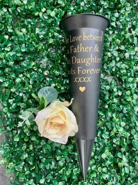 The love between a father and his daughter last forever. Memorial Vase, Grave Vase Spike, Cremation Vase, Flower Pot, Dad, Grave Ornament