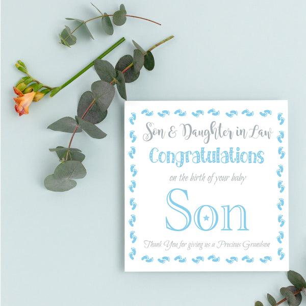 Daughter and Son in law, Congratulations, New Born Baby Card, Boy or Girl New Baby, Son and Daughter in law, Congratulations, New Born Baby.