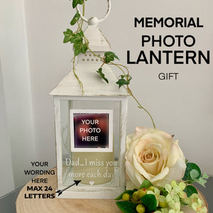 Memorial Photo Lantern, Sympathy Gift, Grieving Gift, Mourning Gift, Light Up Lantern,  Celebration of Life, Personalized Keepsake Lantern.