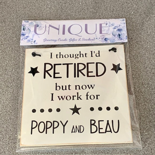 Retirement gift, personalised retirement gift, novelty, retirement gift for Grandparents, wall hanging, funny retirement, happy retirement.