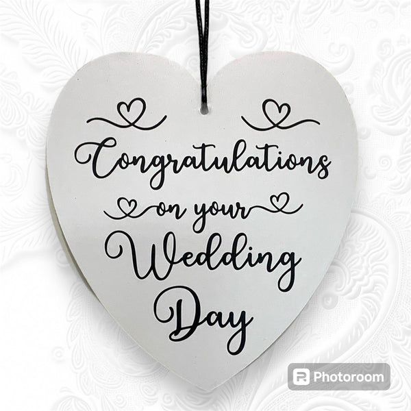 Wedding Gift, Congratulations on your Wedding Day, Wedding keepsake gift, Wedding Wall Hanger, Wedding Sign, Heart Wooden Sign. Wall hanging