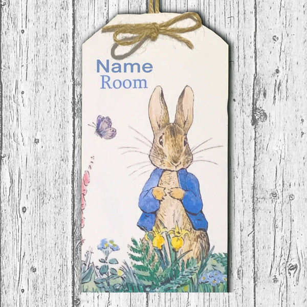 Door Hangers, Peter Rabbit door sign, Child's Door Name, bedroom sign, Peter Rabbit, Beatrix Potter, bedroom name door sign