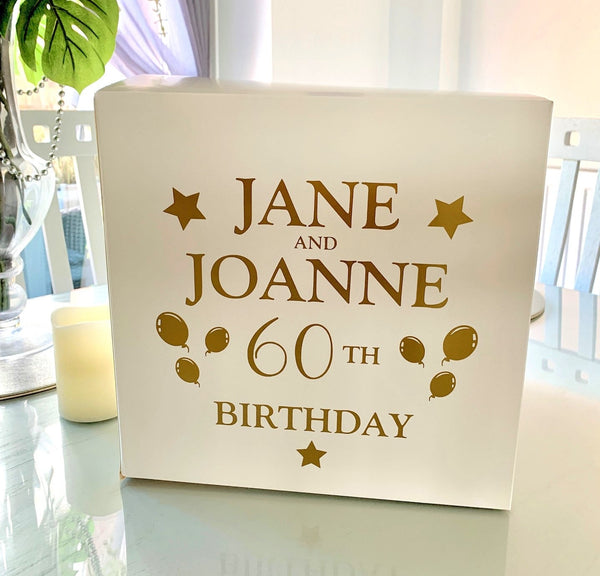 Birthday Card Post Box, Greetings Card Box in White, Special occasion letter box, personalised card box