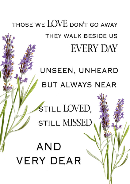 Bereavement gift, Those we love don't go away, they walk beside us every day, memorial art, diy grieving gift, Memorial Sign, home decor.