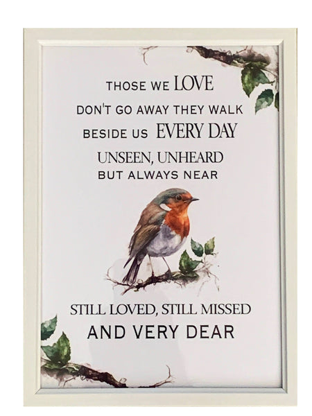 Digital download, Those we love don't go away, the walk beside us every day.  Memorial quote, Grieving gift, A4 Art, Remembrance Gift.