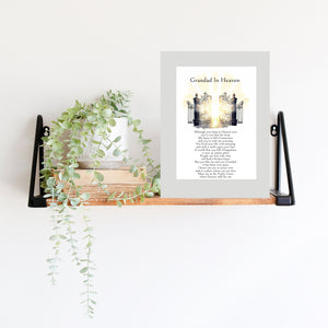 Digital download, The Gates of Heaven, Memorial Quote, Grandad in Heaven, DIY Art print, Grieving Gift. Mourning Gift.