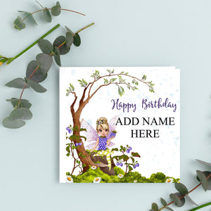 Daughter Card, Granddaughter Card, Birthday Card, Fairy Birthday Card, Sister Card, Any Name, Personalised Card, Happy Birthday Card, Fairy