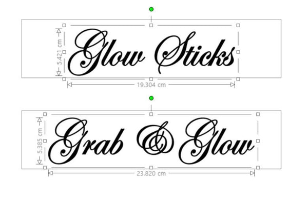 DIY Stickers, Glow Sticks, Grab and Glow, Vinyl Sticker for Wooden Crate, Wedding Venue Stickers, Wedding Venue Decoration. Vinyl Decals