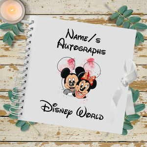 Disney Autograph Book, Personalised, Autograph Album, Disney Memories, Scrapbook/Journal/Book, Mickey or Minnie, Disneyland, 8" x 8 "