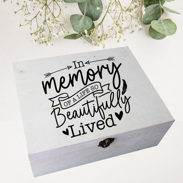 Digital download, In memory of a life so beautifully lived, Home decor, print download, Memorial quote, DIY Art print, Grieving Gift. A4