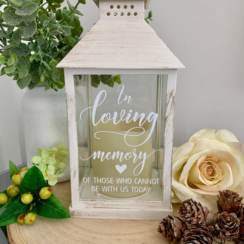 In loving memory of those who cannot be with us today, Memorial Lantern, Wedding Decor, Lost Loved Ones, Wedding Table Decoration.