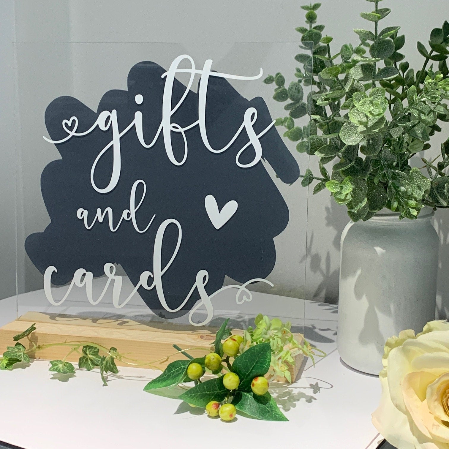 Wedding Sign, Wedding Gifts and Card Sign, Acrylic Sign, Wedding Venue Acrylic Sign, Wedding Table Decoration, Gift Table Sign, Card Sign.