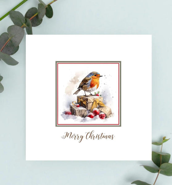 Festive Robin Christmas Card for Loved Ones - 15 cm Handmade Greeting