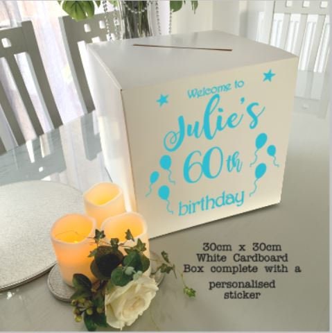 Birthday Card Post Box, Greetings Card Box in White, Special occasion letter box, personalised card box