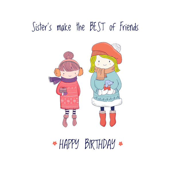 Sister Card, Sister's make the best of friends, Sister, Happy Birthday Sister Card, Happy Birthday Card, Handmade Card. Greeting Card