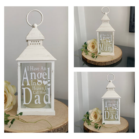 I Have An Angel In Heaven, I Call Him Dad, Sympathy Gift, Memorial Gift,  Grieving Gift, Remembrance Gift, Memorial Lantern, Battery Lantern