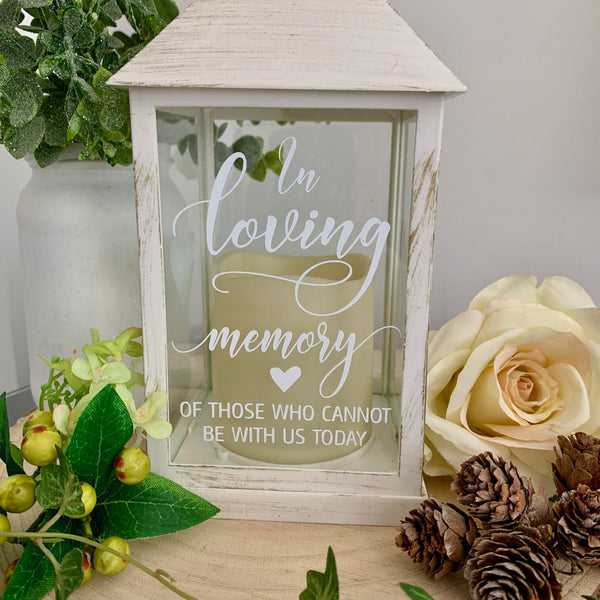 In loving memory of those who cannot be with us today, Memorial Lantern, Wedding Decor, Lost Loved Ones, Wedding Table Decoration.