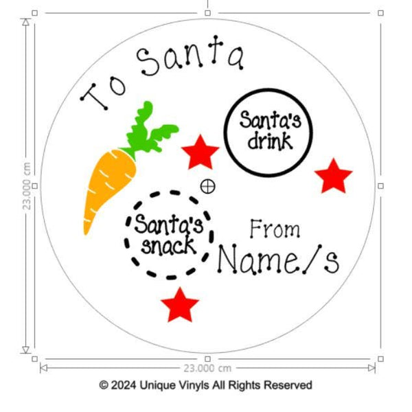 Santa plate Stickers, Christmas stickers, make your own Christmas Eve Plate, Christmas Stickers ONLY, personalise vinyl stickers. Santa