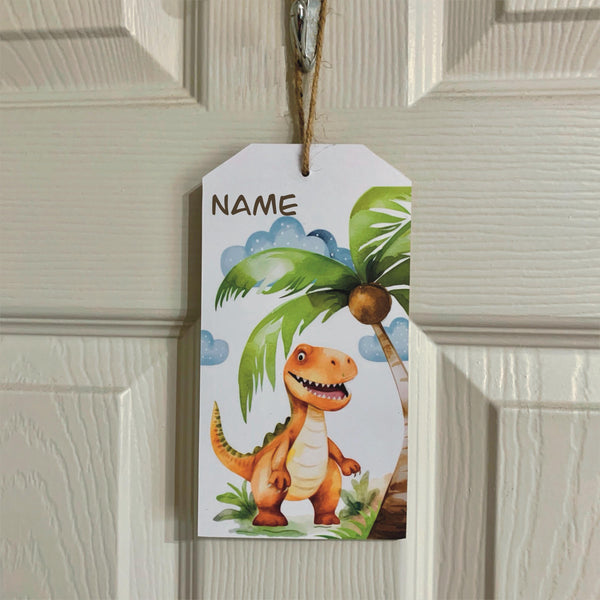 Door Hanger, Child's Door Plaque, bedroom sign, Dinosaur Bedroom, Children's Bedroom Sign, Nursery Sign, Home Decor, Kids Wood Bedroom Sign.