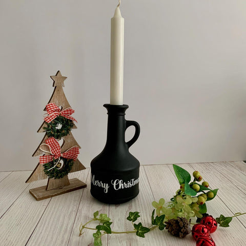 Christmas Decoration For Home, Candle Holder, Merry Christmas, Black Candle holder for Christmas, Table Decor, Christmas Decoration.