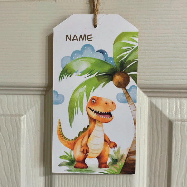 Door Hanger, Child's Door Plaque, bedroom sign, Dinosaur Bedroom, Children's Bedroom Sign, Nursery Sign, Home Decor, Kids Wood Bedroom Sign.