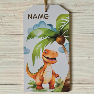 Door Hanger, Child's Door Plaque, bedroom sign, Dinosaur Bedroom, Children's Bedroom Sign, Nursery Sign, Home Decor, Kids Wood Bedroom Sign.