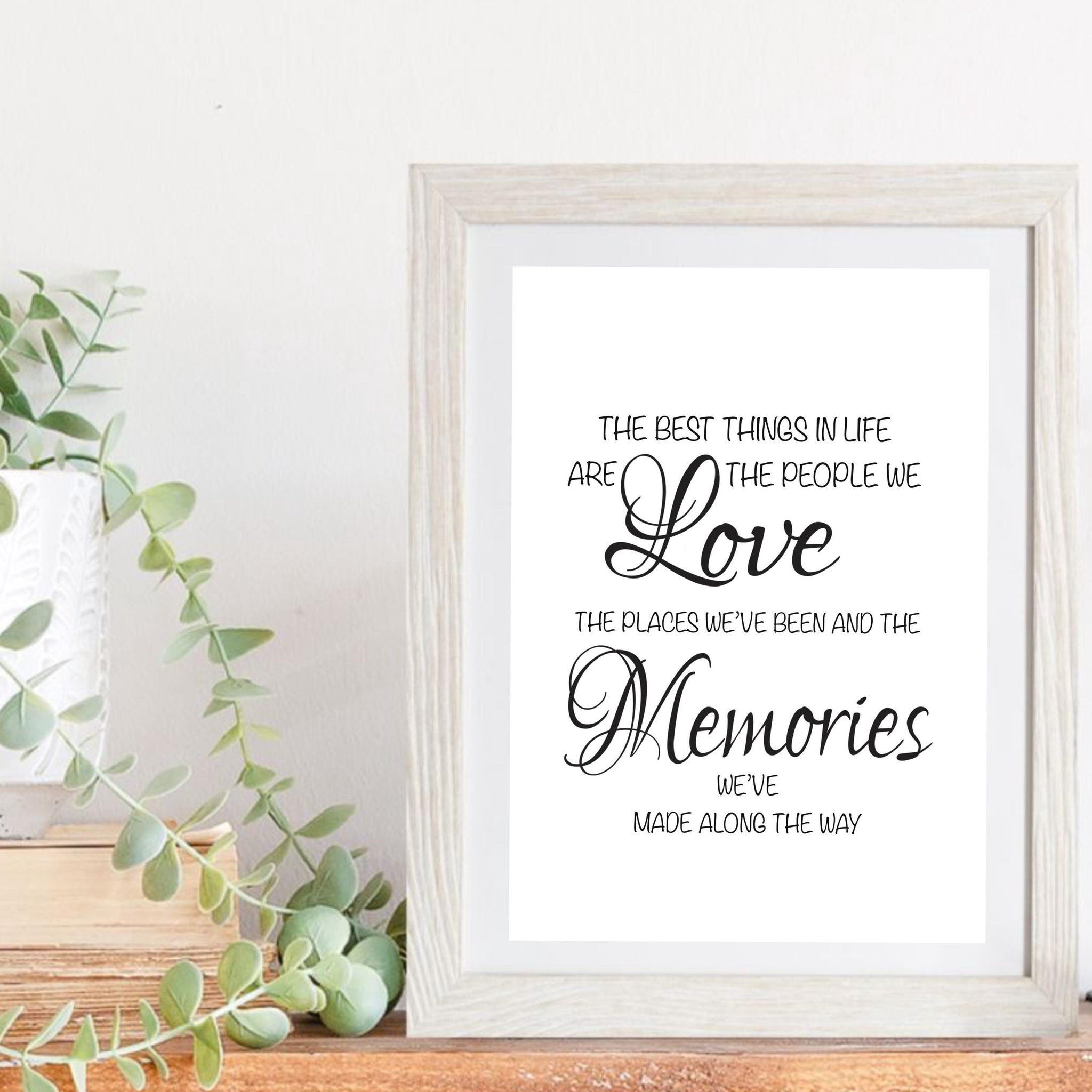 The best things in life, Digital download, Memorial quote,  Printable wall art, Inspirational quote, Quote print, Memorial family gift.