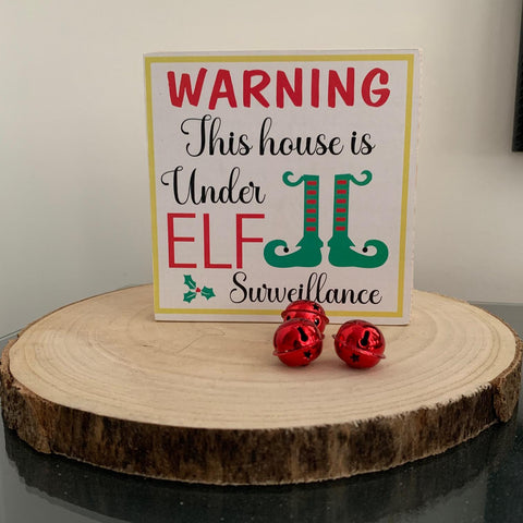 Printable Sign, Elf Sign, Warning this house is under Elf Surveillance, Make your own wooden sign, DIY Christmas Decor, Home Decor. Elf sign