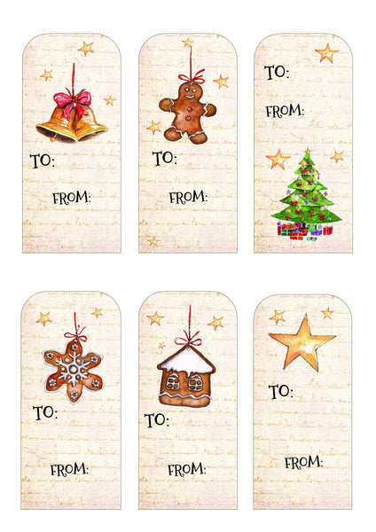 Printable tags, Christmas Tags, Gift Tags, Digital download, Present tags,  Create your own tags, Christmas Gift Tags, JPEG File. Download.