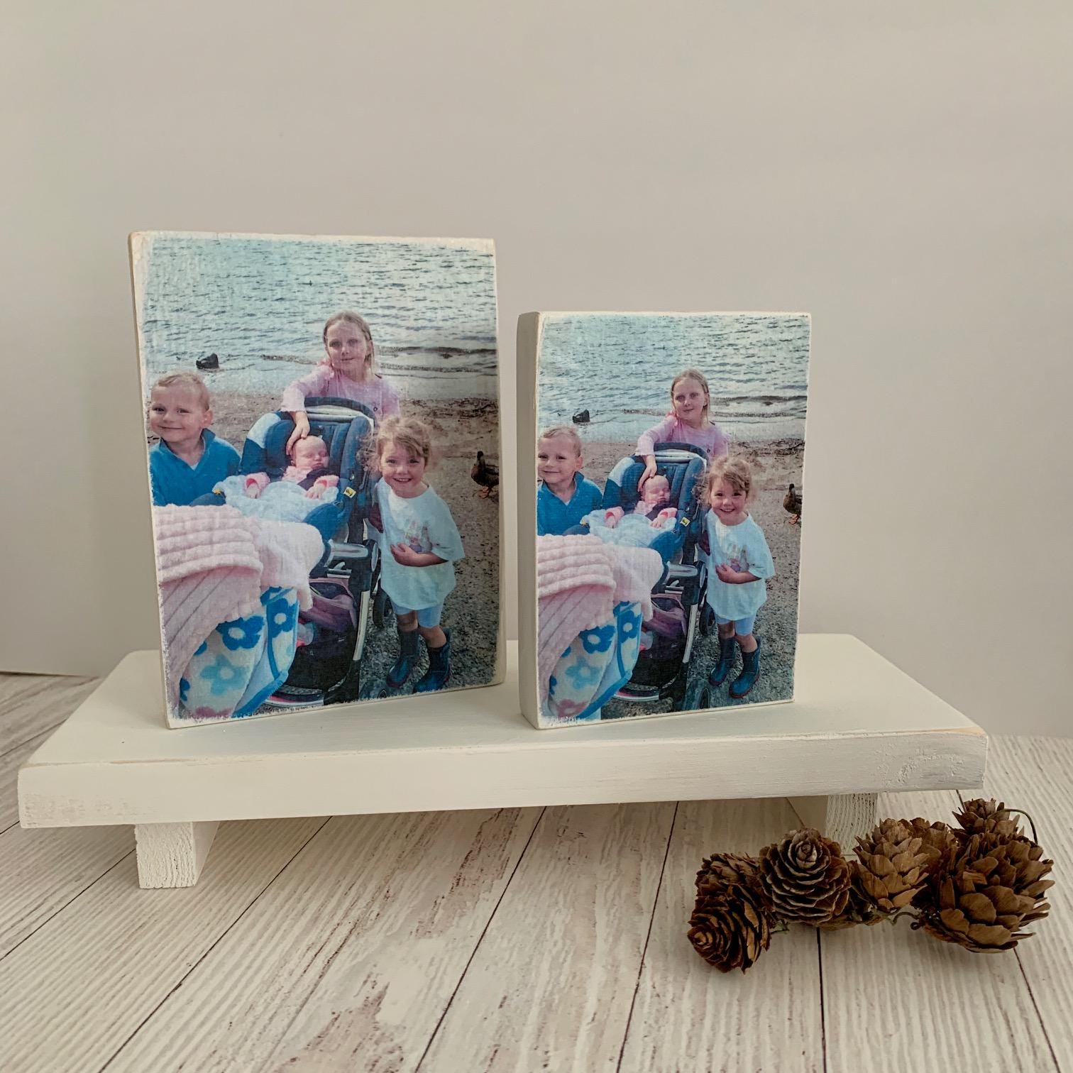 Photo Blocks, Personalised Photo Gift, Wooden Photo Block, Christmas Gift, Wooden Photo Shelf Sitter, Family Christmas Gift, Handmade Gift.