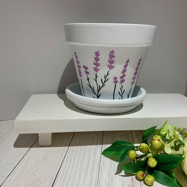 Plant Pot, Lavender Vase, Birthday Gift, Home Decor, Housewarming gift, 13 cm Pot, Flower Pot, Lavender Vase, Flower Vase, Painted Pot.