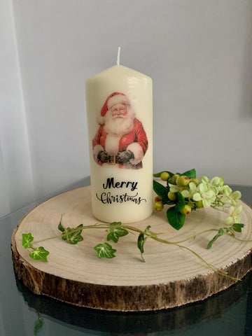 Christmas Candle, Santa Claus Candle, Festive Candle, Father Christmas Candle, Christmas decorations, Home Decor, Church Candle Gift.