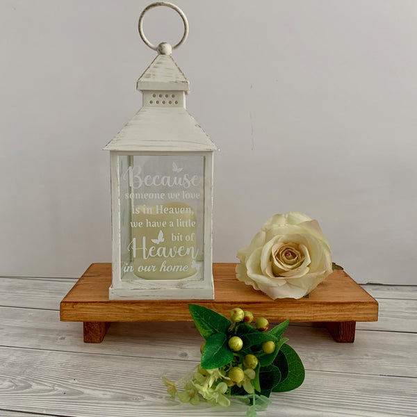 Memorial Gift, Grieving Keepsake, Memorial Lantern, Because someone we love is in heaven we have a little bit of Heaven in our Home. Decor