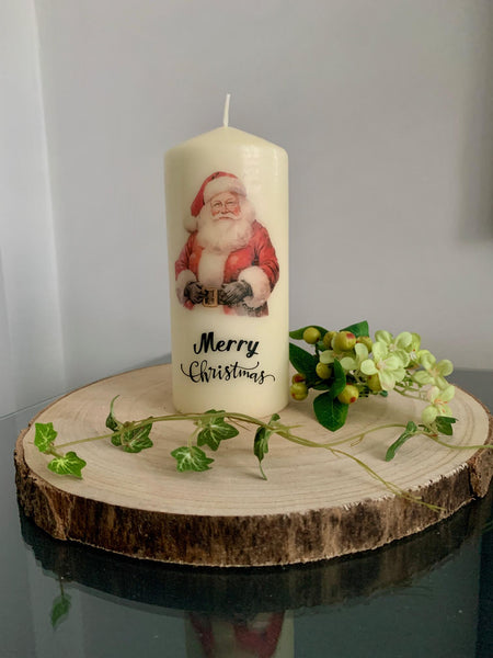 Christmas Candle, Santa Claus Candle, Festive Candle, Father Christmas Candle, Christmas decorations, Home Decor, Church Candle Gift.