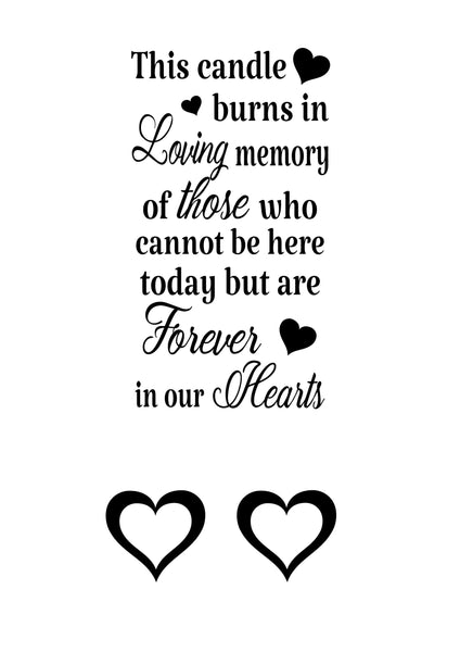 Digital download, SVG Cutting File, This candle burns in Loving Memory - Ideal for making your own Memorial Lantern. Personal Use ONLY.