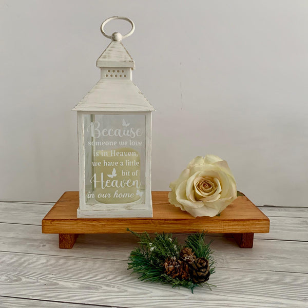 Memorial Gift, Grieving Keepsake, Memorial Lantern, Because someone we love is in heaven we have a little bit of Heaven in our Home. Decor