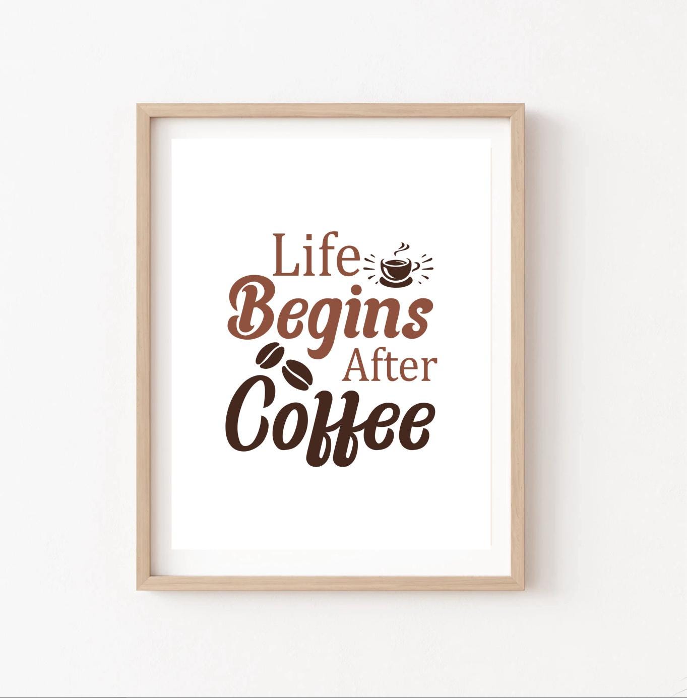 Digital download, Life begins after coffee, Home Decor, Kitchen Decor, Wall Art, JPEG File.