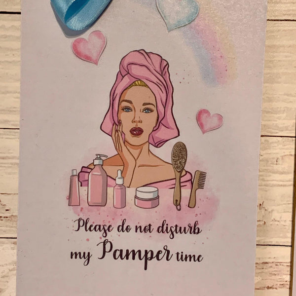 Please do not disturb my Pamper time, Door Hanger, Door Sign, Christmas stocking Filler, Home Decor, Birthday Gift.