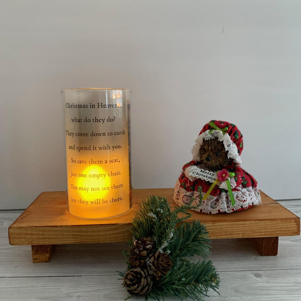 Christmas Decoration, Light Up Candle, Christmas in Heaven what do they do? Christmas Memorial Candle, Christmas Gift, Memorial Gift,