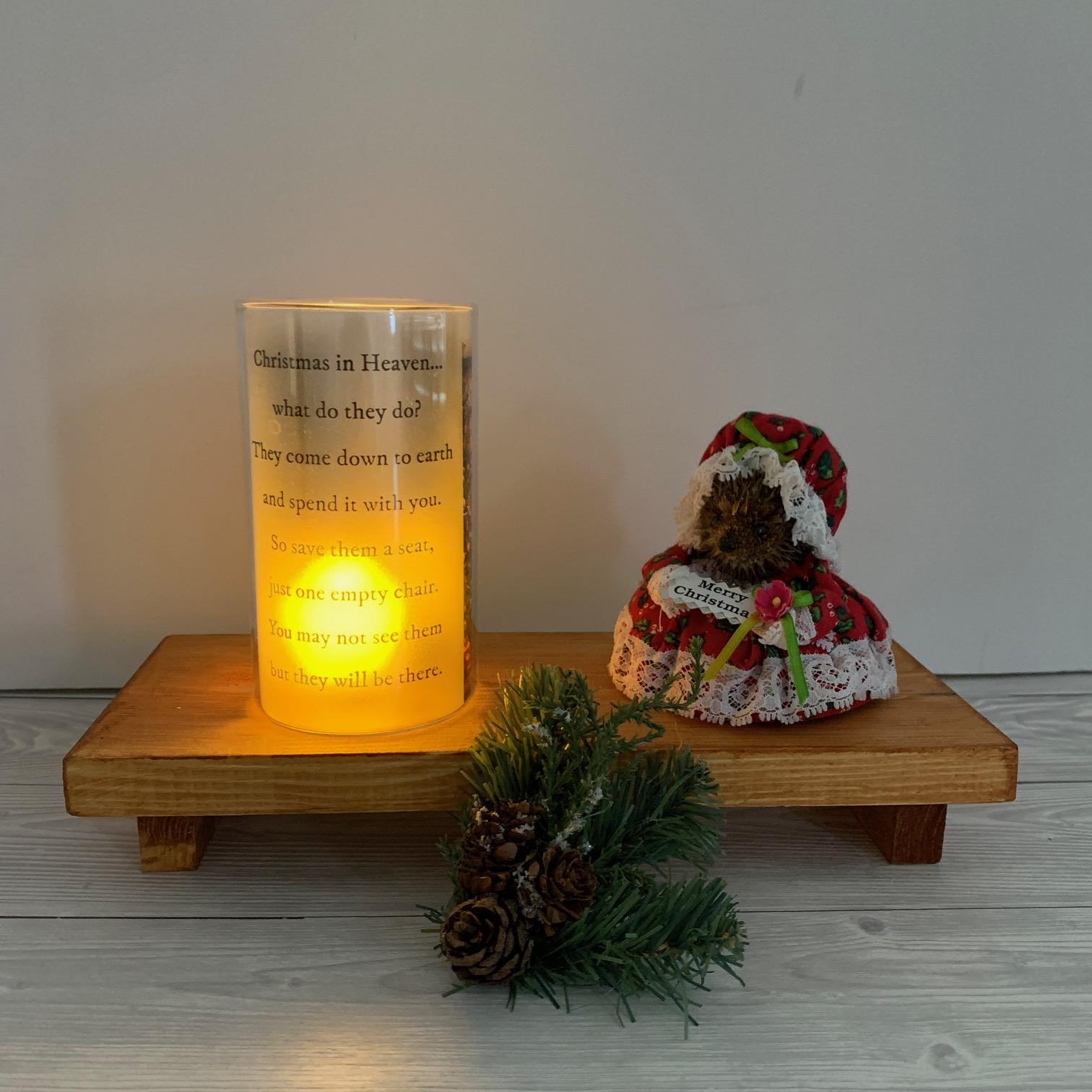 Christmas Decoration, Light Up Candle, Christmas in Heaven what do they do? Christmas Memorial Candle, Christmas Gift, Memorial Gift,